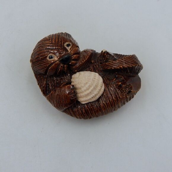 Artesania Rinconada Sea Otter With Shell Figurine Art Pottery Uruguay 3.5 Inch - Picture 9 of 9